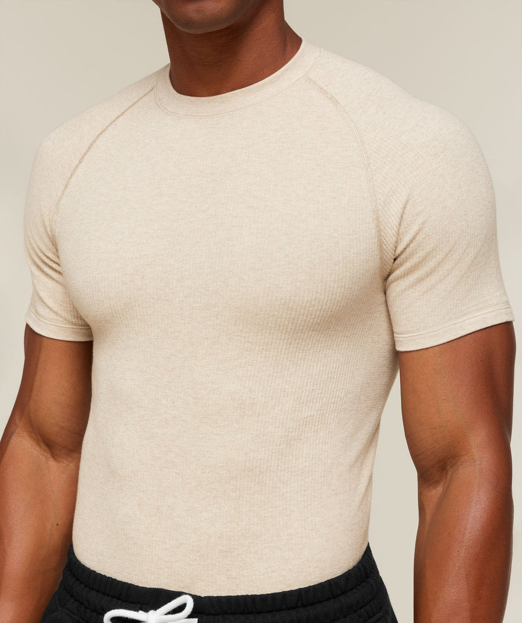 Cotton Seamless T-Shirt - Oat Marl — imagem 7