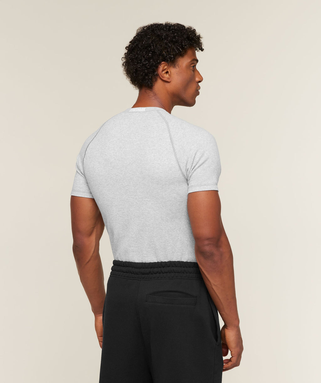 Cotton Seamless T-Shirt - Soft Grey Marl — imagem 2