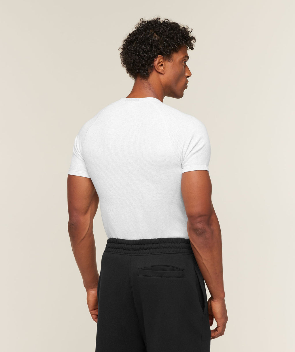 Cotton Seamless T-Shirt - White Grey Marl — imagem 2