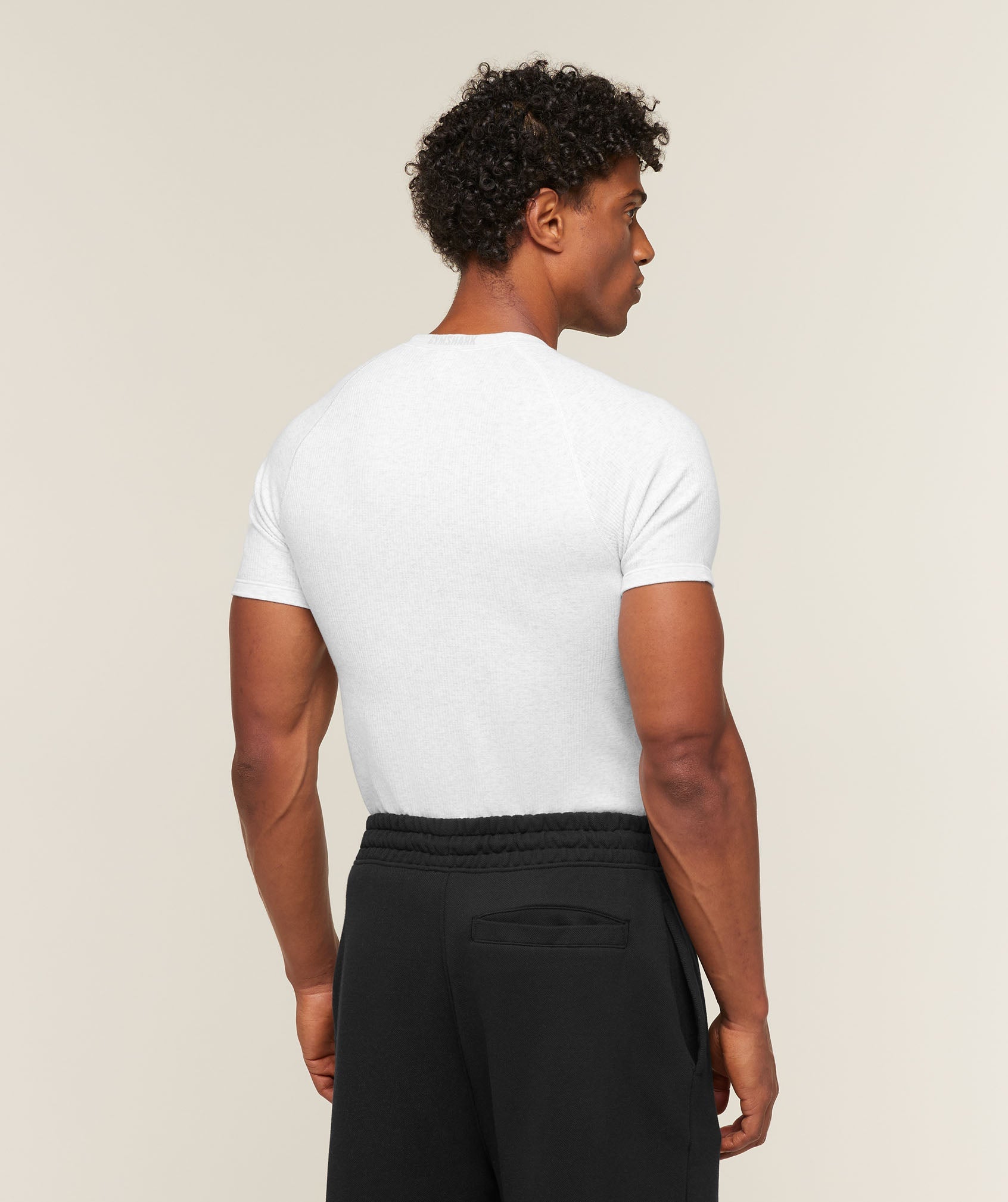 Cotton Seamless T-Shirt - White Grey Marl — imagem 2