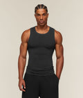 Cotton Seamless Sleeveless Top - Black Marl — imagem 1