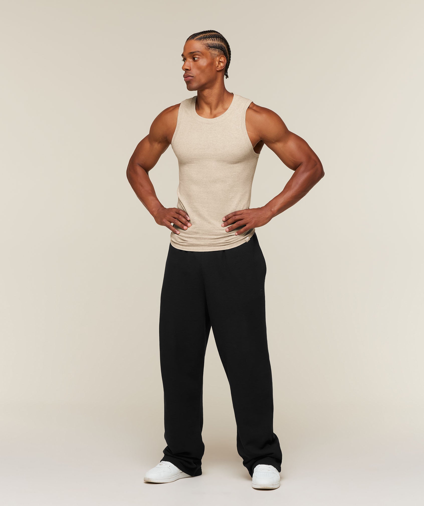 Cotton Seamless Sleeveless Top - Oat Marl — imagem 6