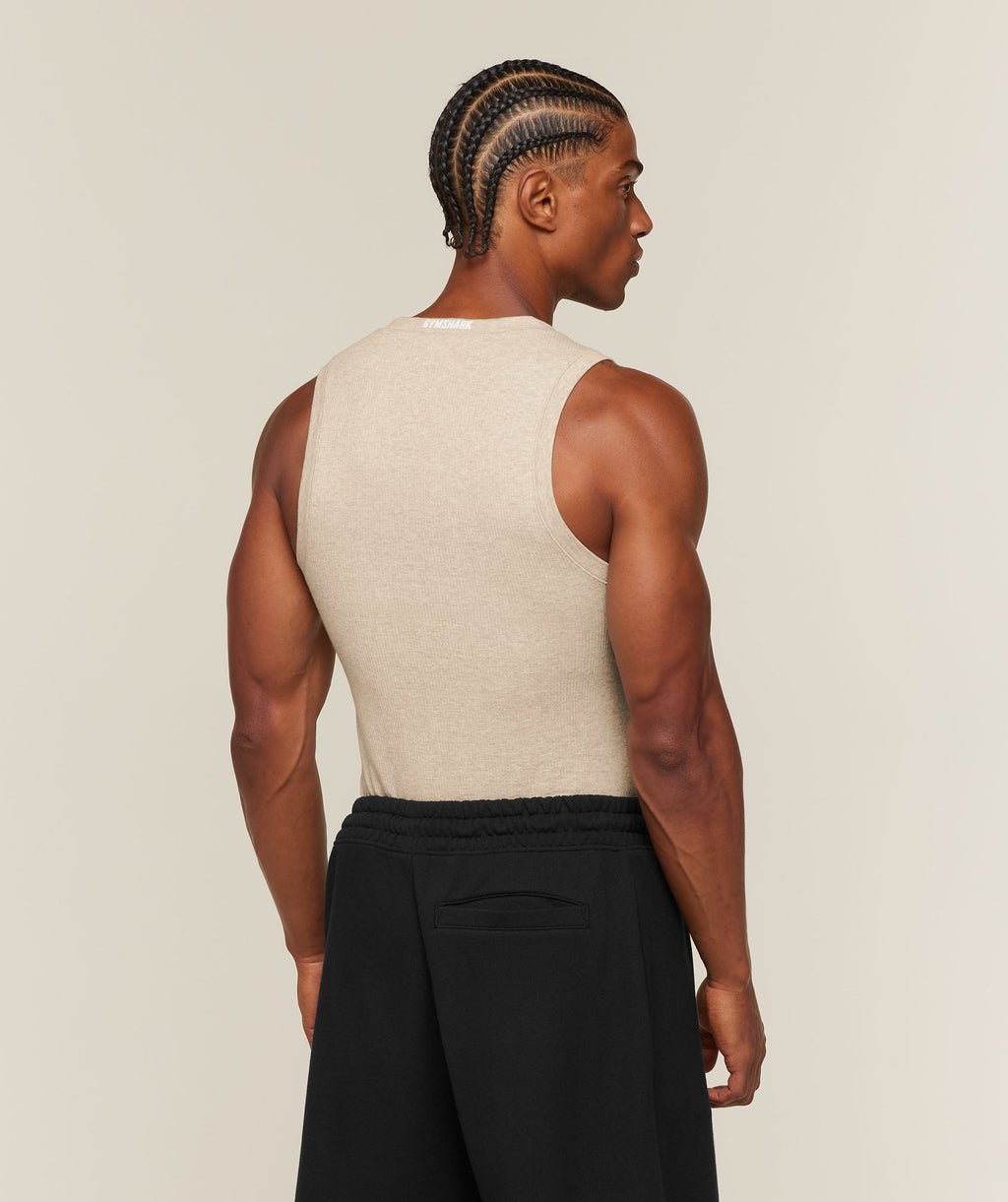 Cotton Seamless Sleeveless Top - Oat Marl — imagem 2
