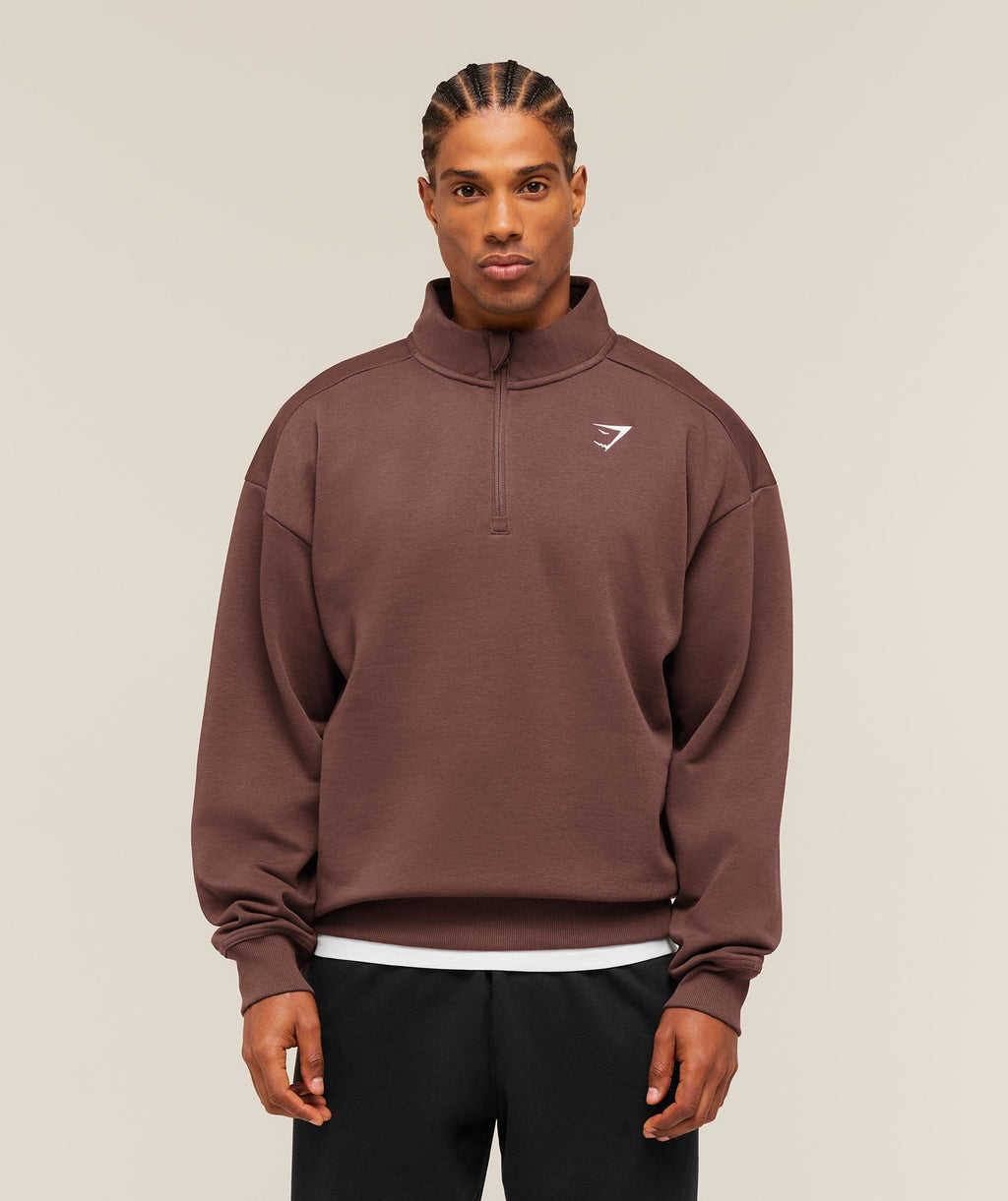 Crest Oversized 1/4 Zip - Espresso Brown — imagem 1