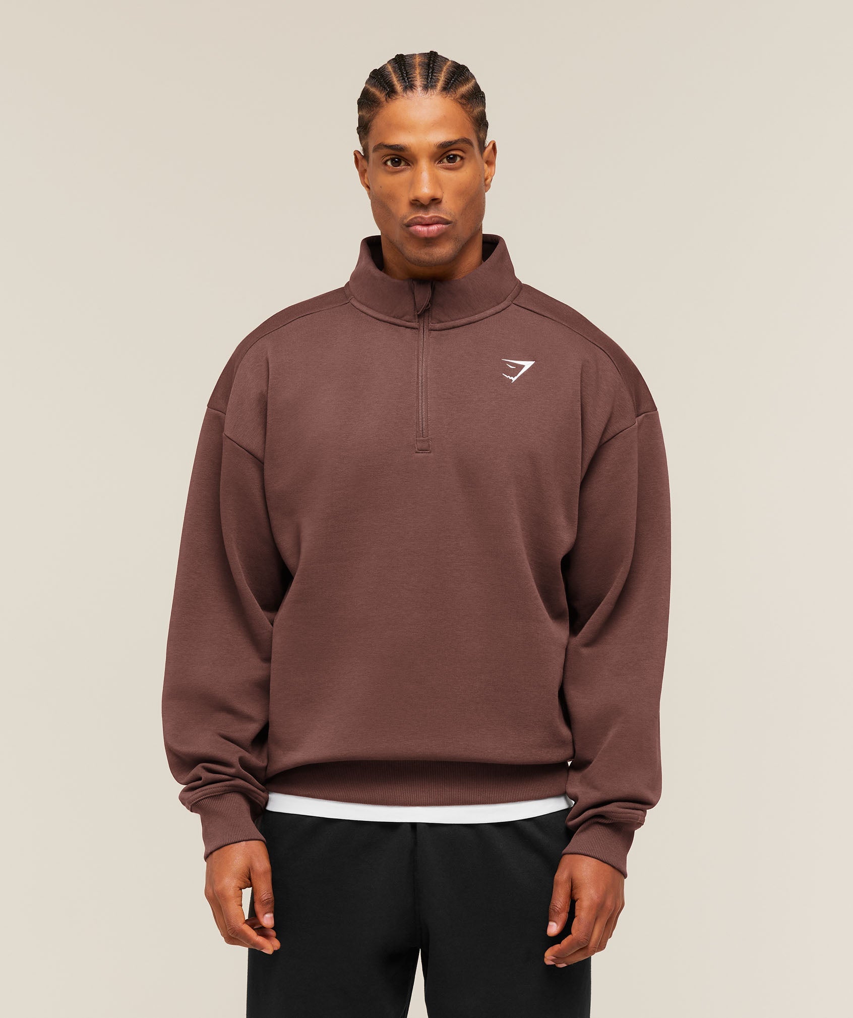 Crest Oversized 1/4 Zip - Espresso Brown — imagem 1