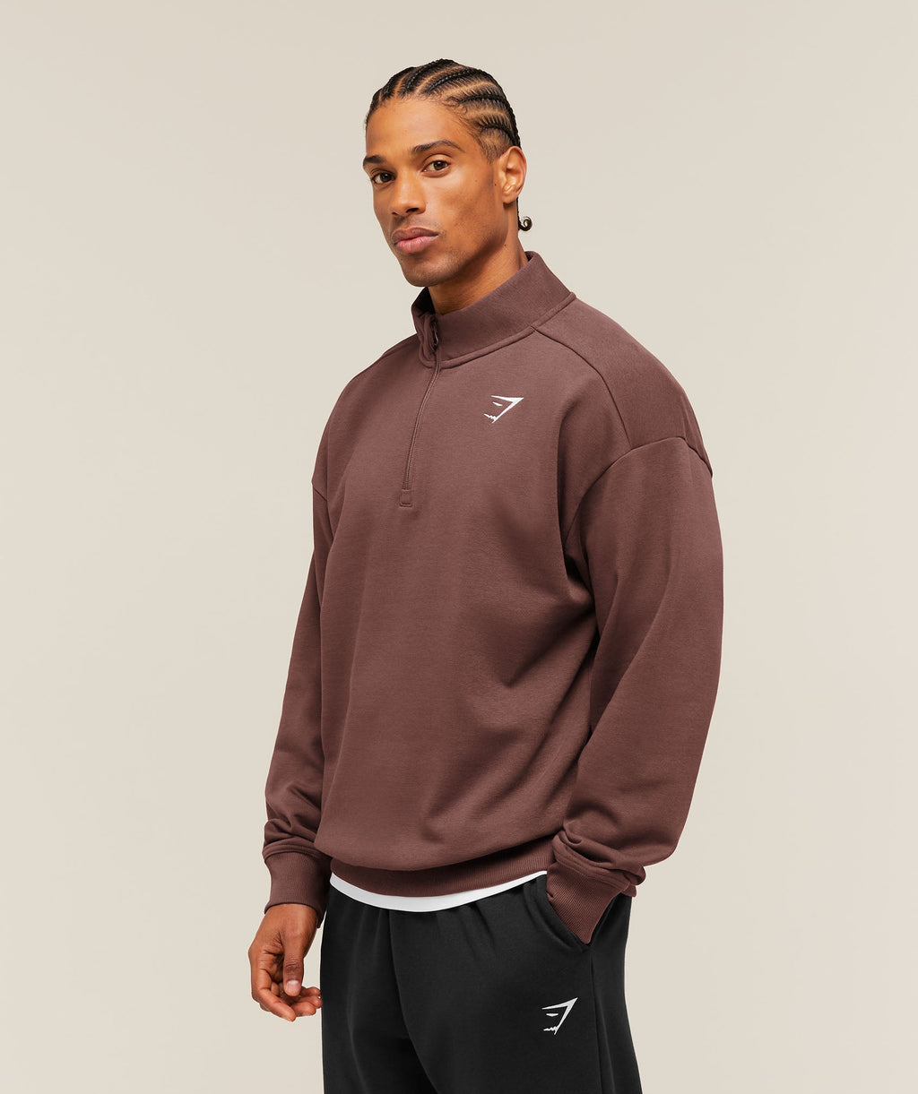 Crest Oversized 1/4 Zip - Espresso Brown — imagem 3