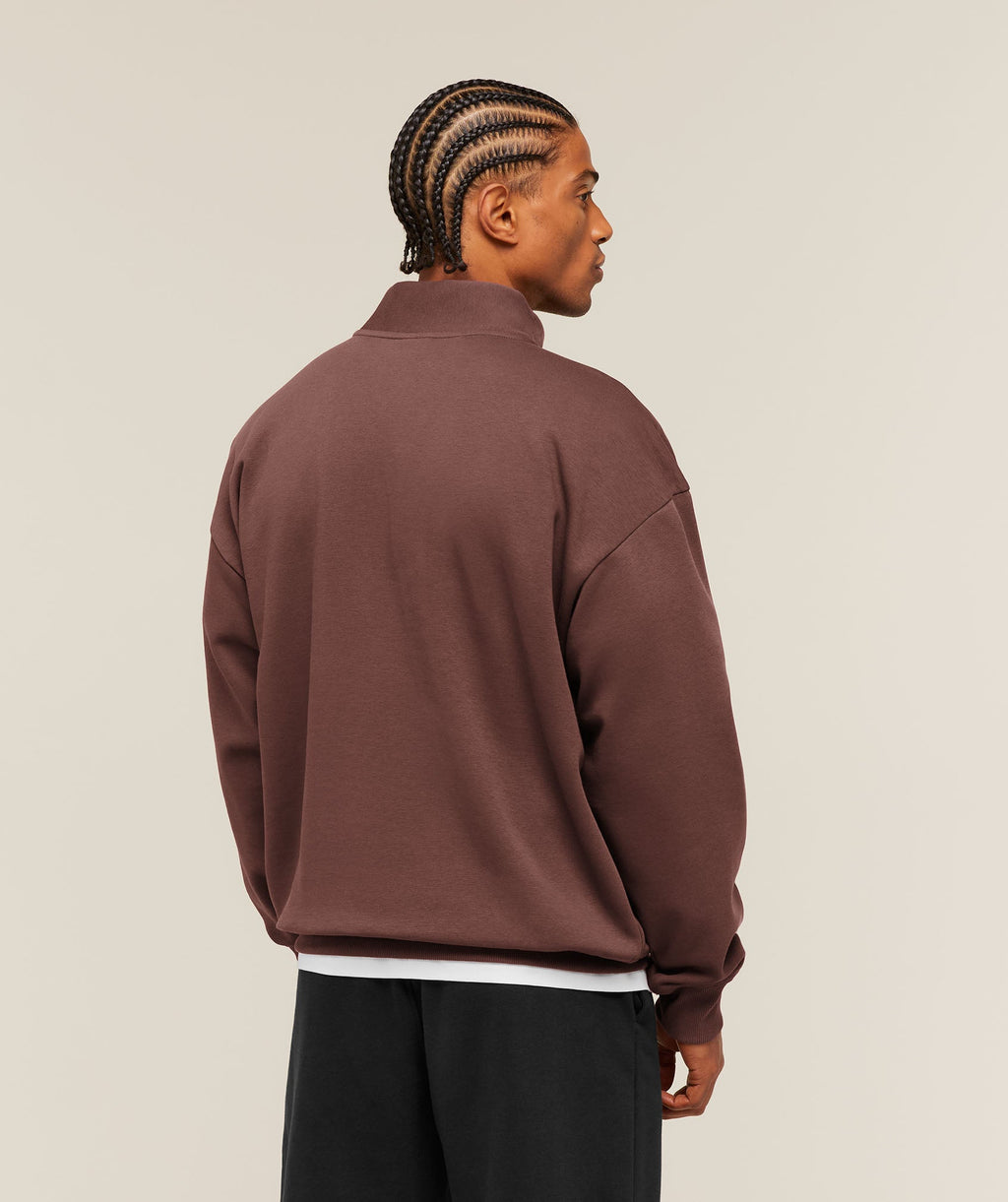 Crest Oversized 1/4 Zip - Espresso Brown — imagem 2