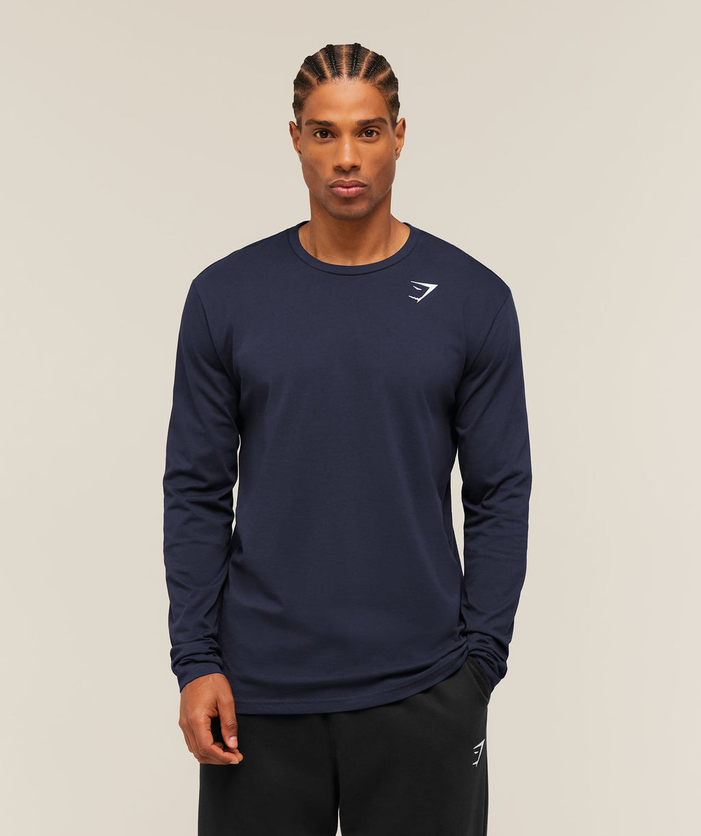 Crest Long Sleeve T-Shirt - Heavy Blue — imagem 1