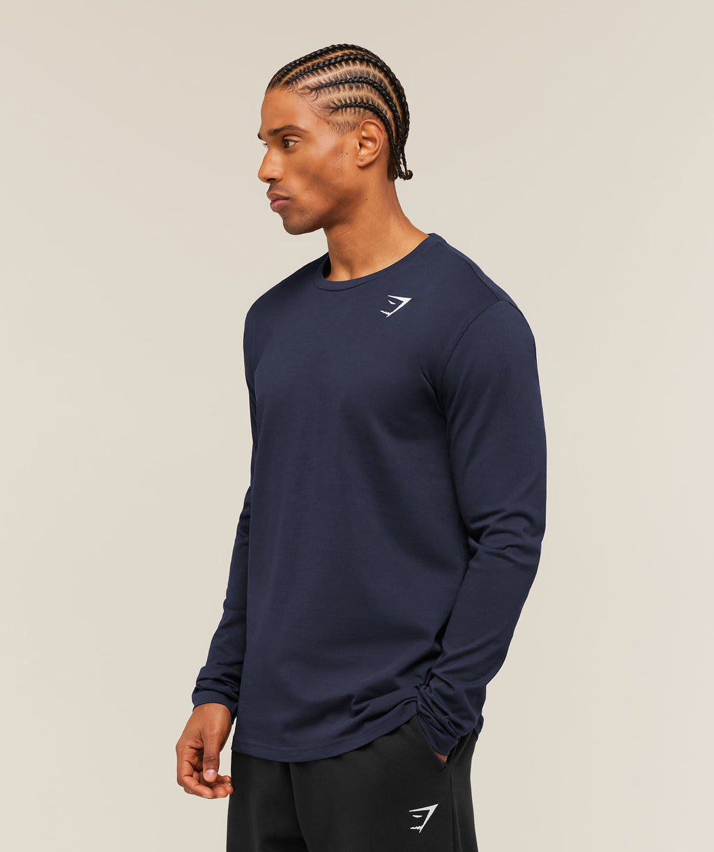 Crest Long Sleeve T-Shirt - Heavy Blue — imagem 3