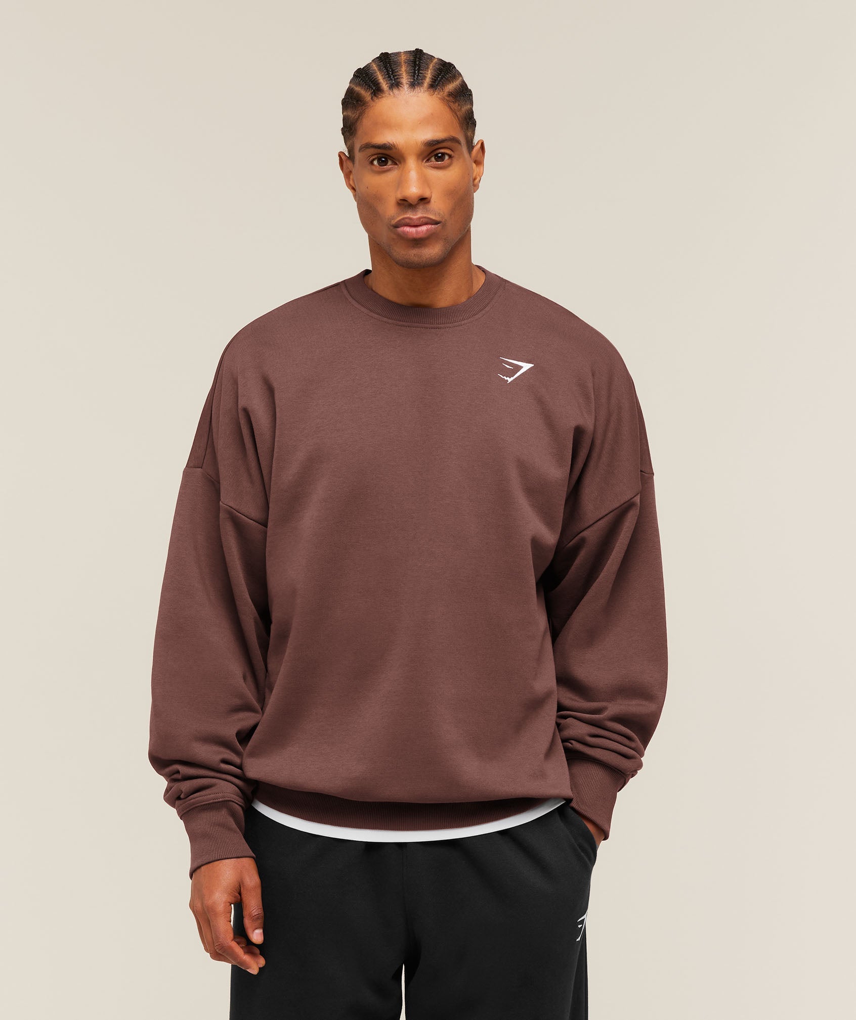 Oversized Crest Crew - Espresso Brown — imagem 1