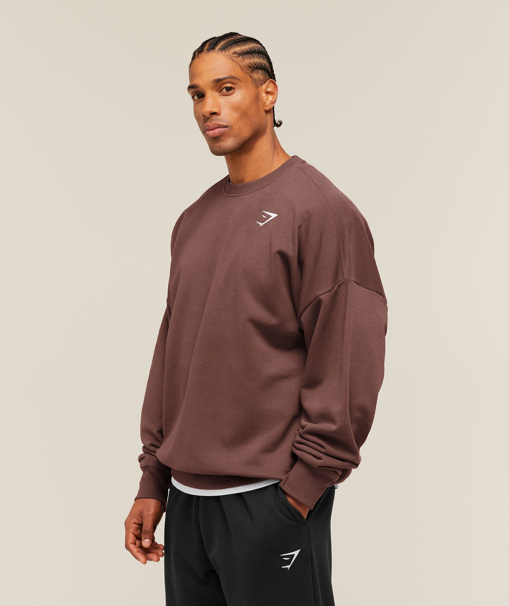 Oversized Crest Crew - Espresso Brown — imagem 3