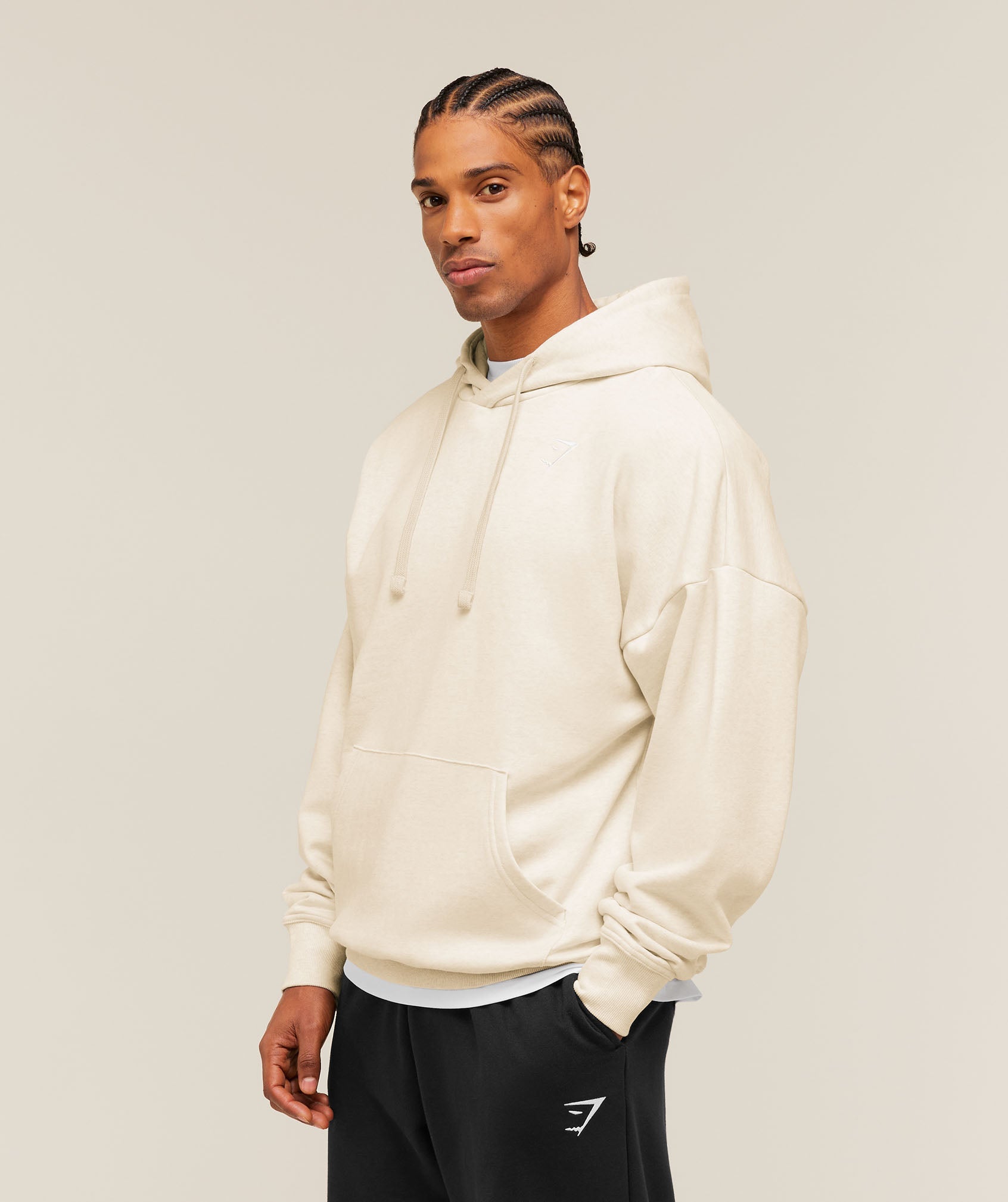 Crest Oversized Hoodie - Bros Chalk Marl — imagem 3