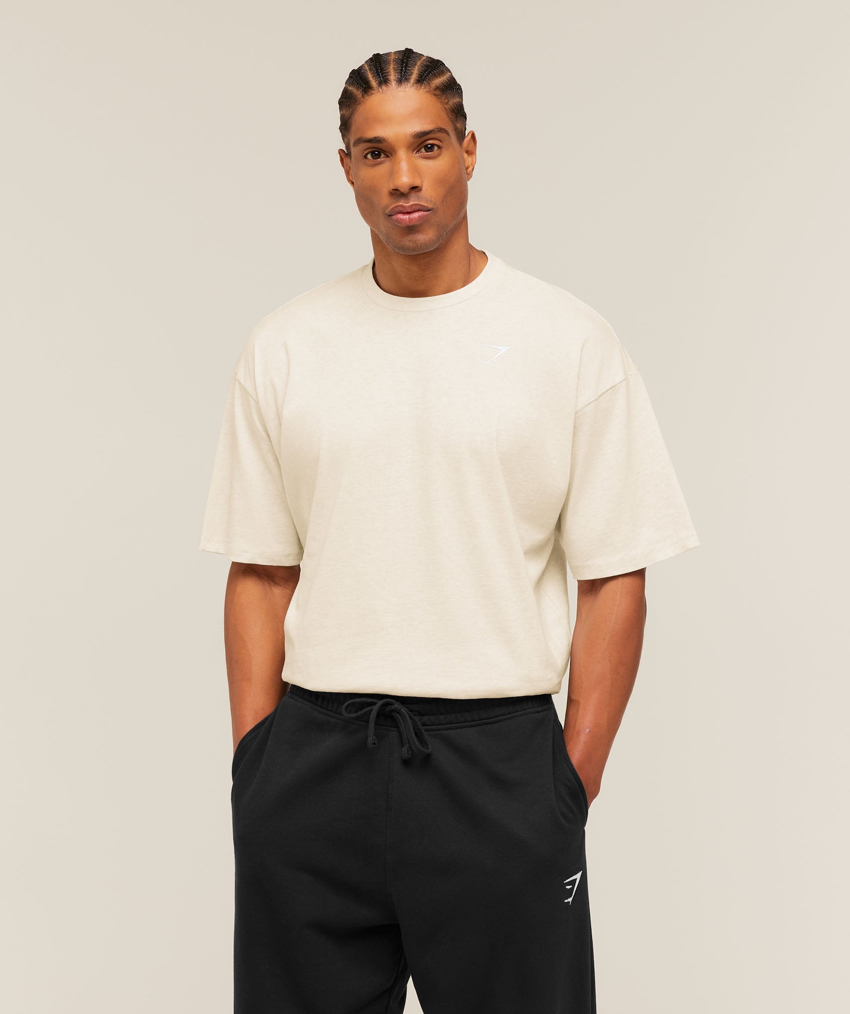 Crest Oversized T-Shirt - Bros Chalk Marl — imagem 1