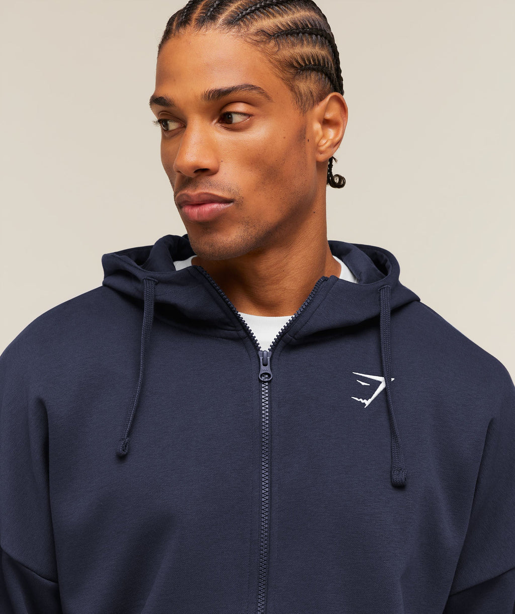 Crest Oversized Zip Up Hoodie - Heavy Blue — imagem 4