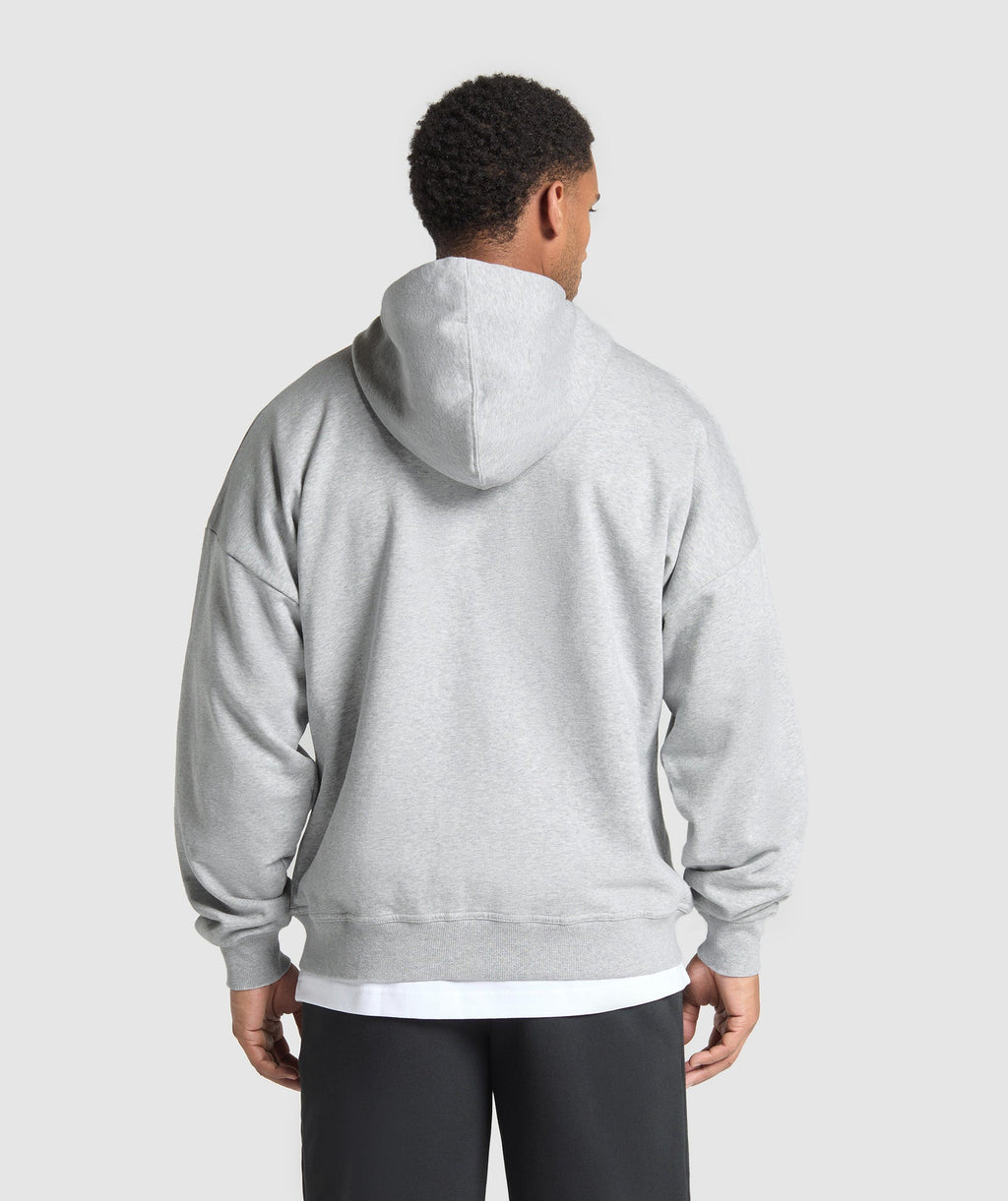 Crest Oversized Zip Up Hoodie - Light Grey Core Marl — imagem 2