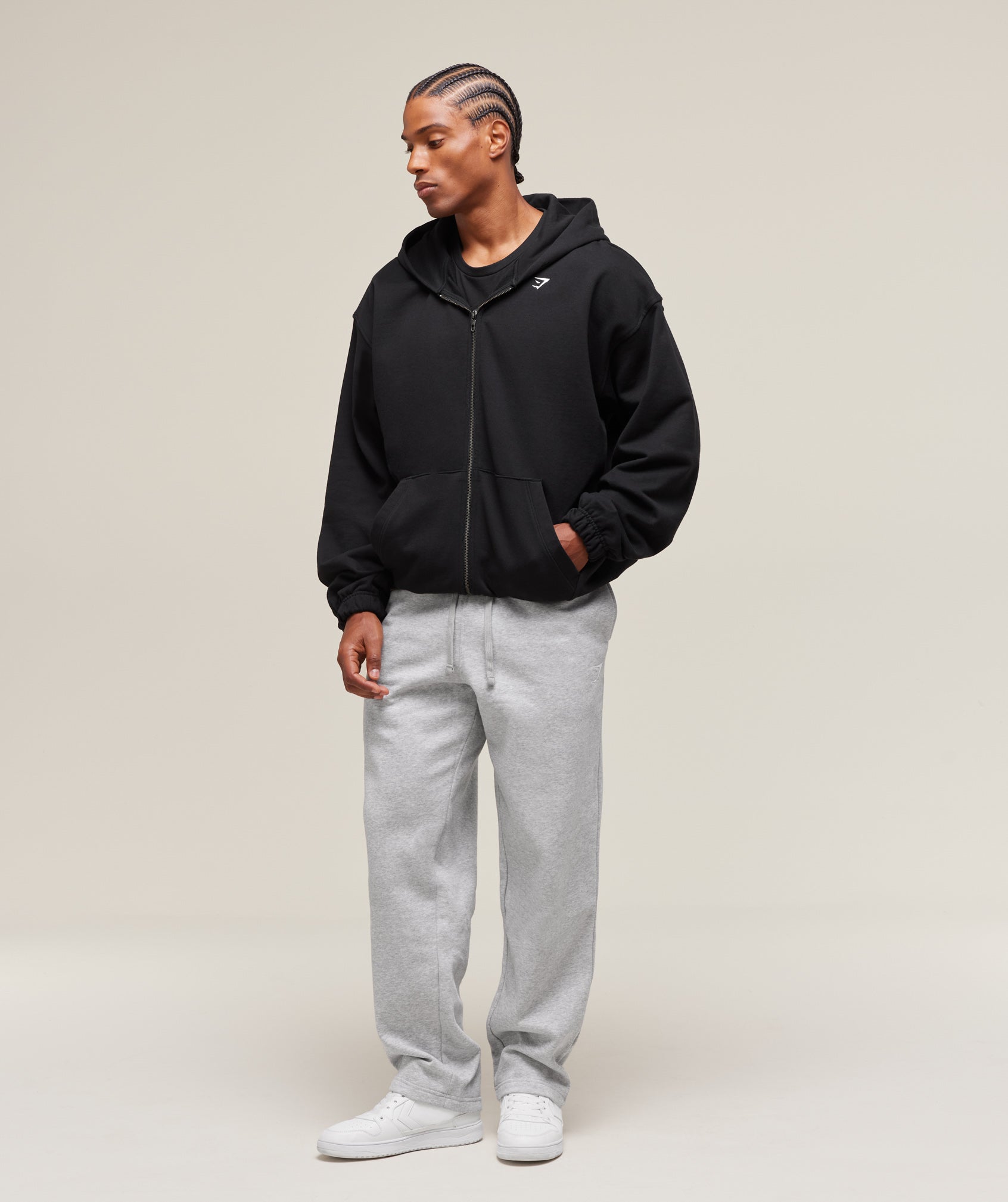 Crest Straight Leg Joggers - Light Grey Marl — imagem 3