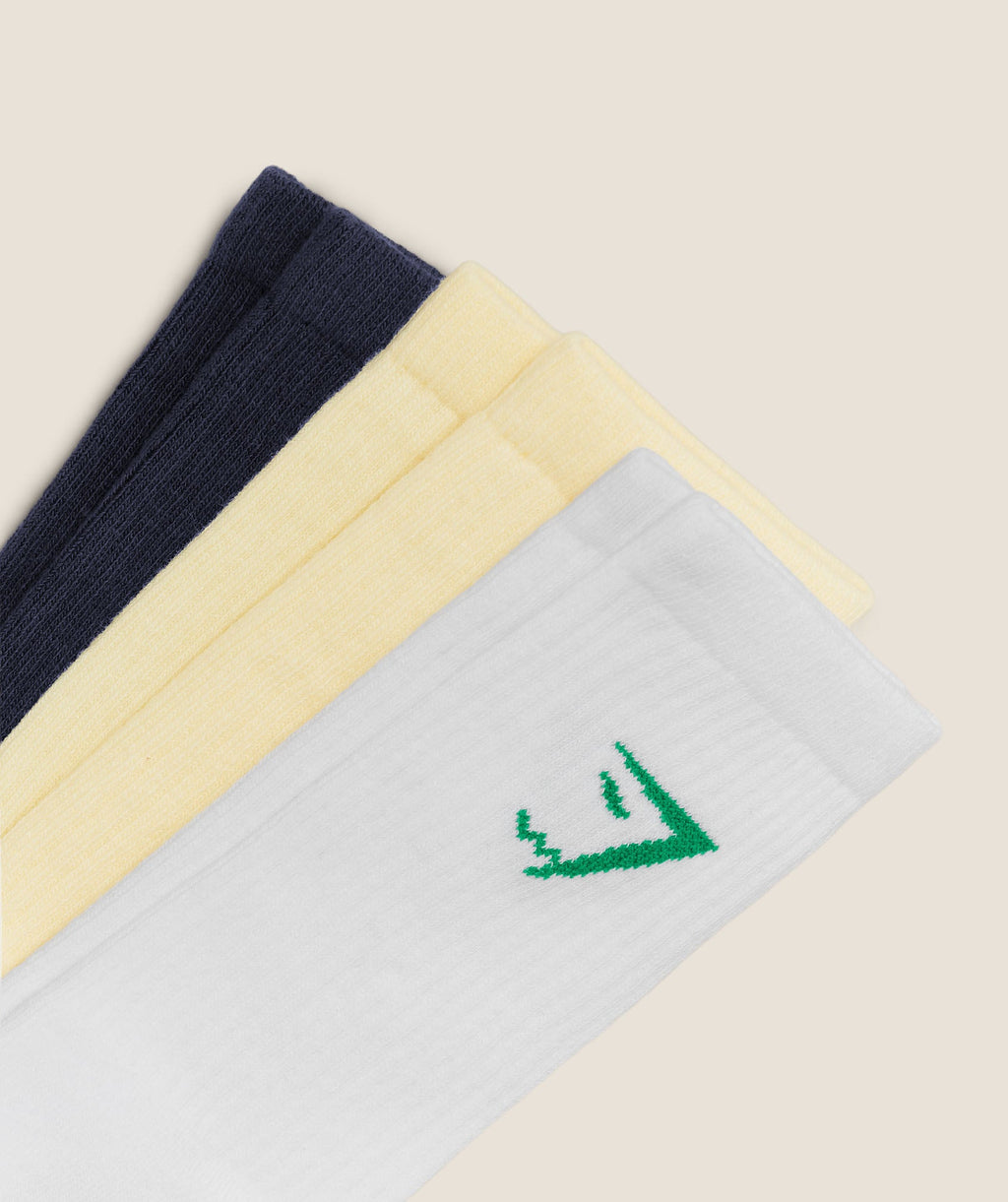 Crew Socks 3pk - Butter Yellow/Track Green/Heavy Blue — imagem 2