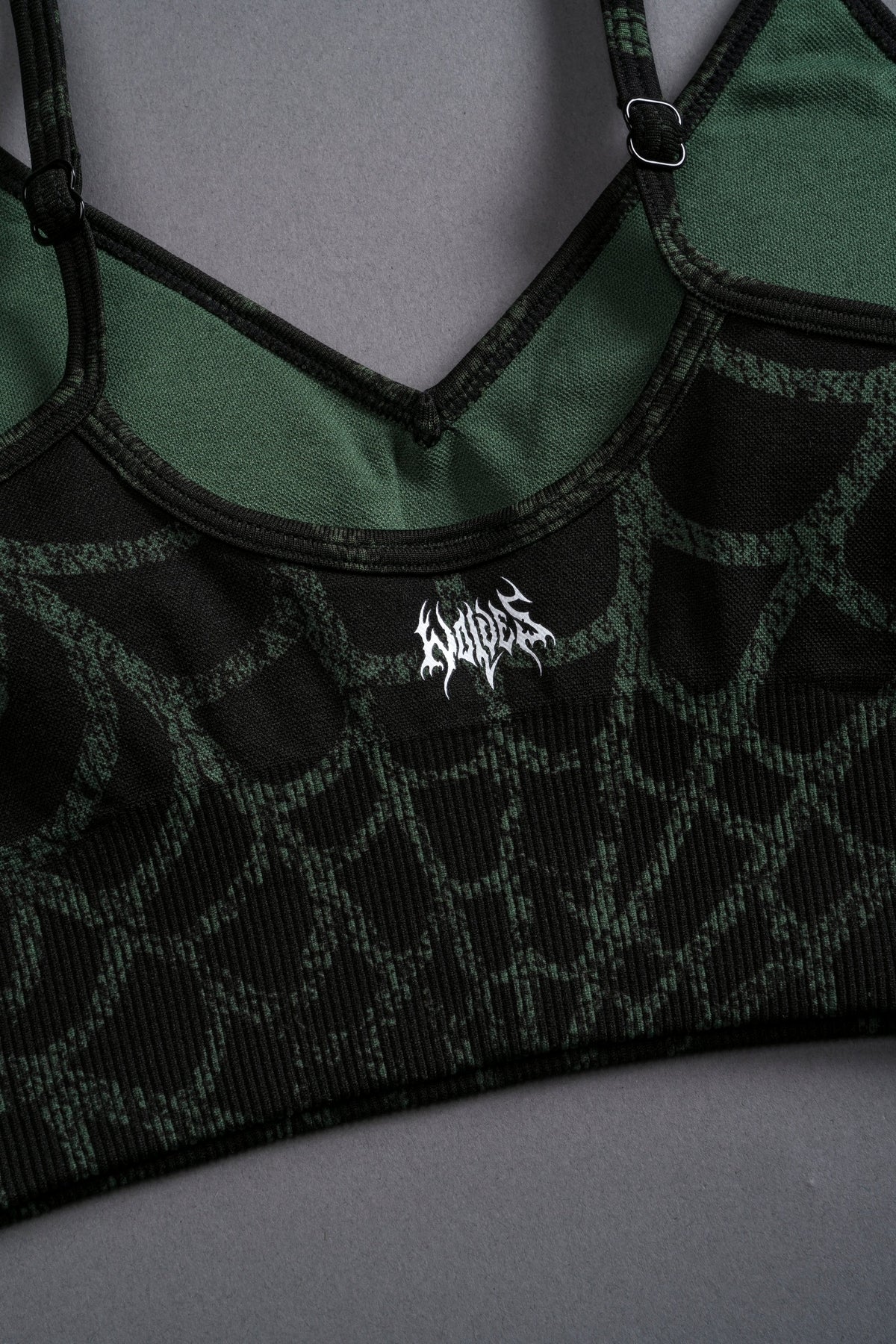 Hesh "Everson Seamless" Sports Bra in Black/Green Symbiote Web - imagem 8