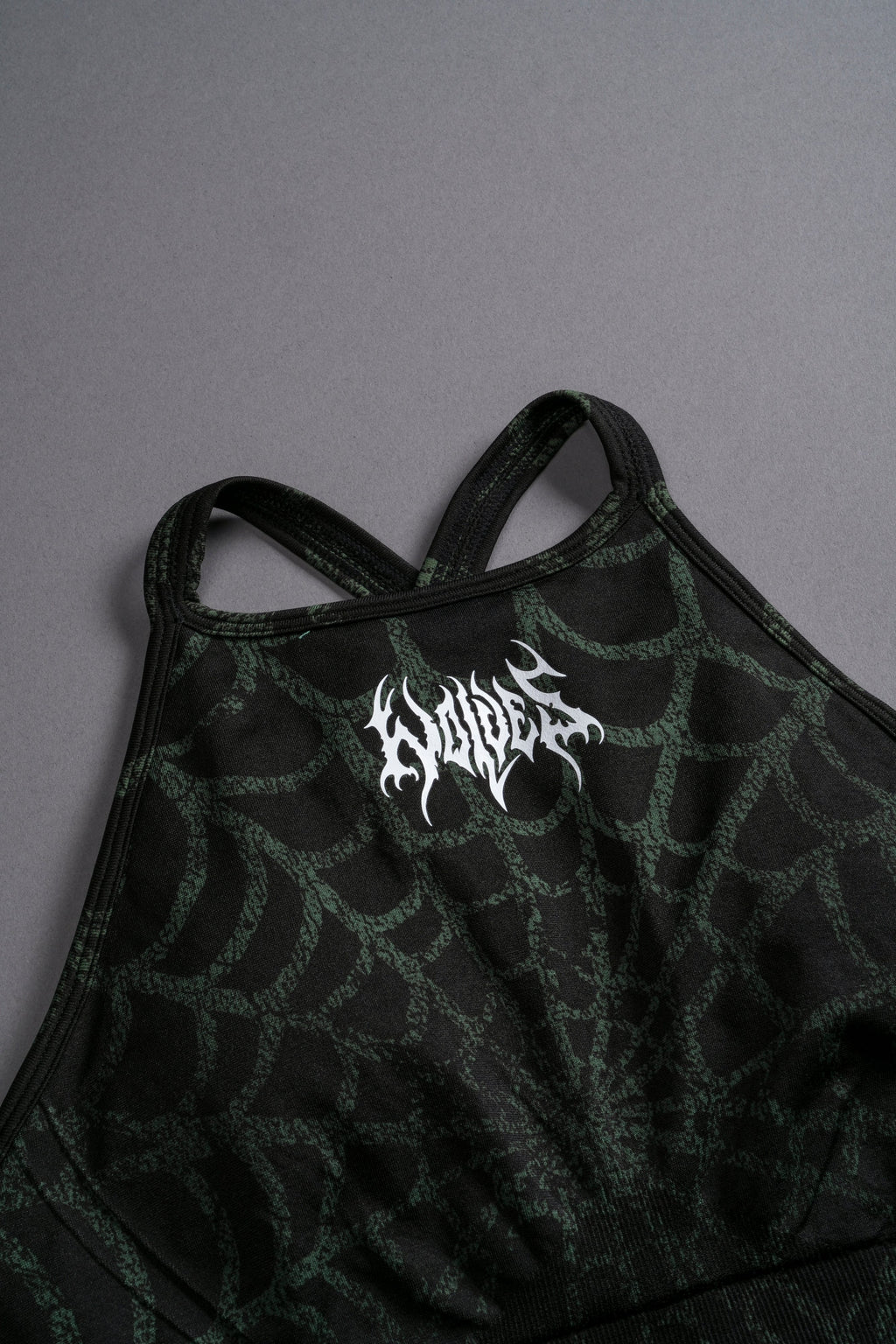 Hesh "Everson Seamless" High Neck Bra in Black/Green Symbiote Web — imagem 9