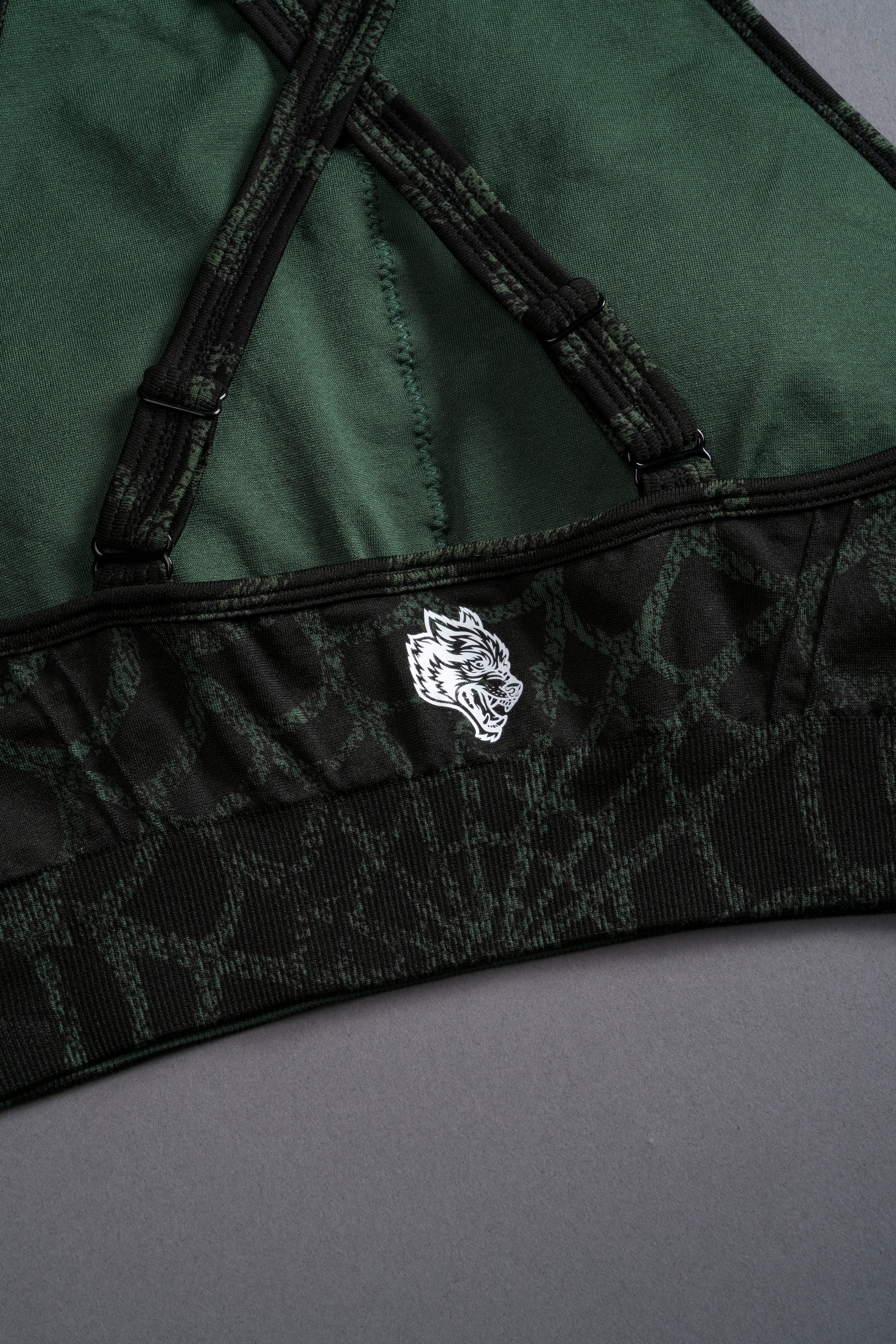 Hesh "Everson Seamless" High Neck Bra in Black/Green Symbiote Web — imagem 8