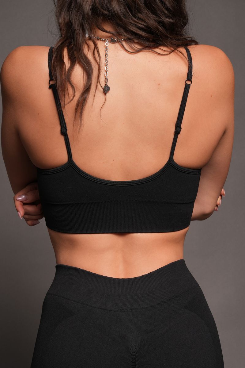 Dual Everson Seamless Sports Bra In Black - imagem 7