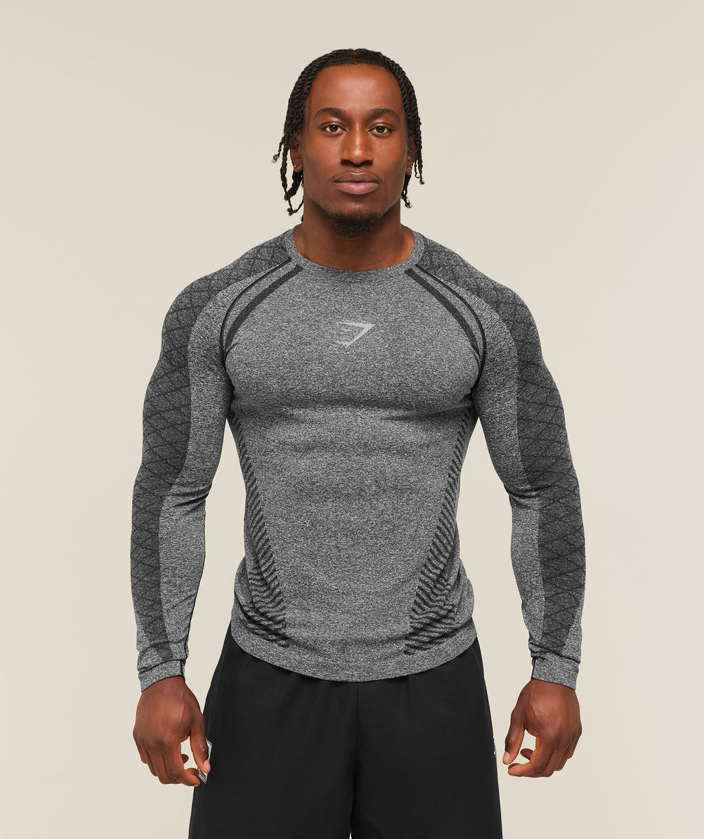 Devant Seamless Long Sleeve T-Shirt - Black — imagem 1