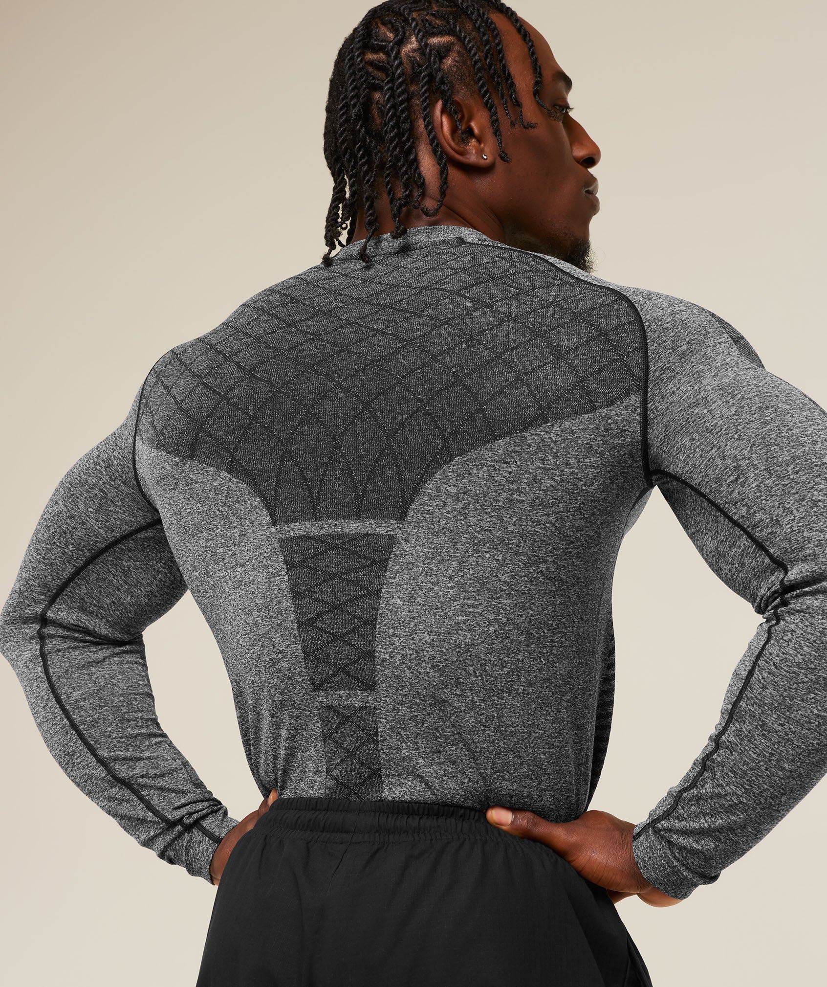 Devant Seamless Long Sleeve T-Shirt - Black — imagem 7
