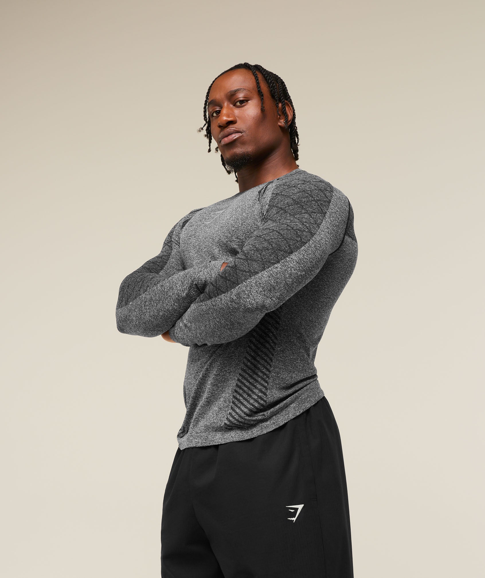 Devant Seamless Long Sleeve T-Shirt - Black — imagem 6