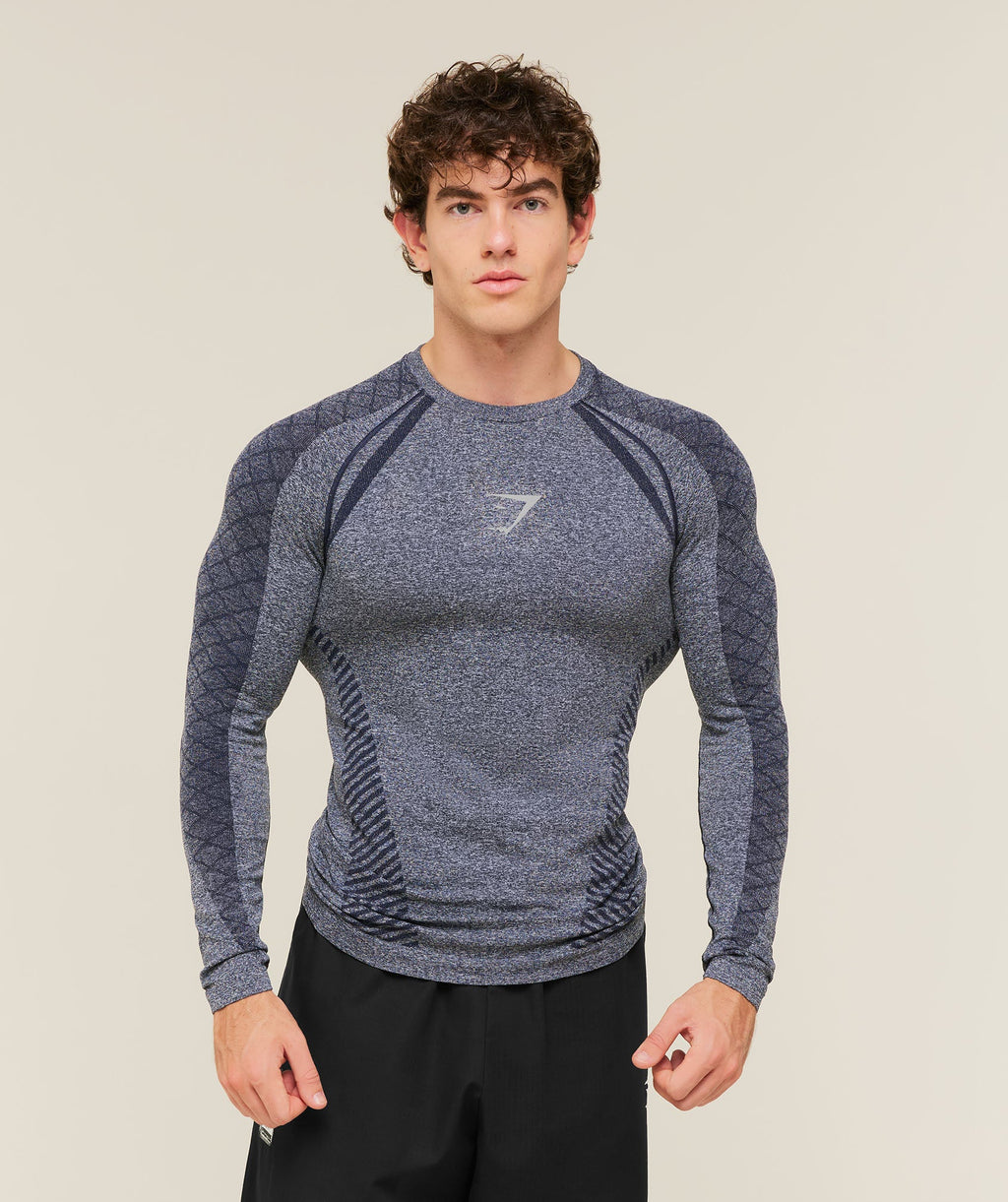 Devant Seamless Long Sleeve T-Shirt - Heavy Blue — imagem 1