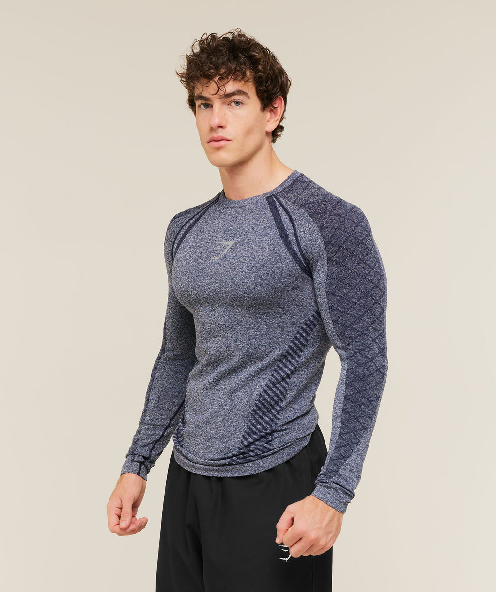 Devant Seamless Long Sleeve T-Shirt - Heavy Blue — imagem 3