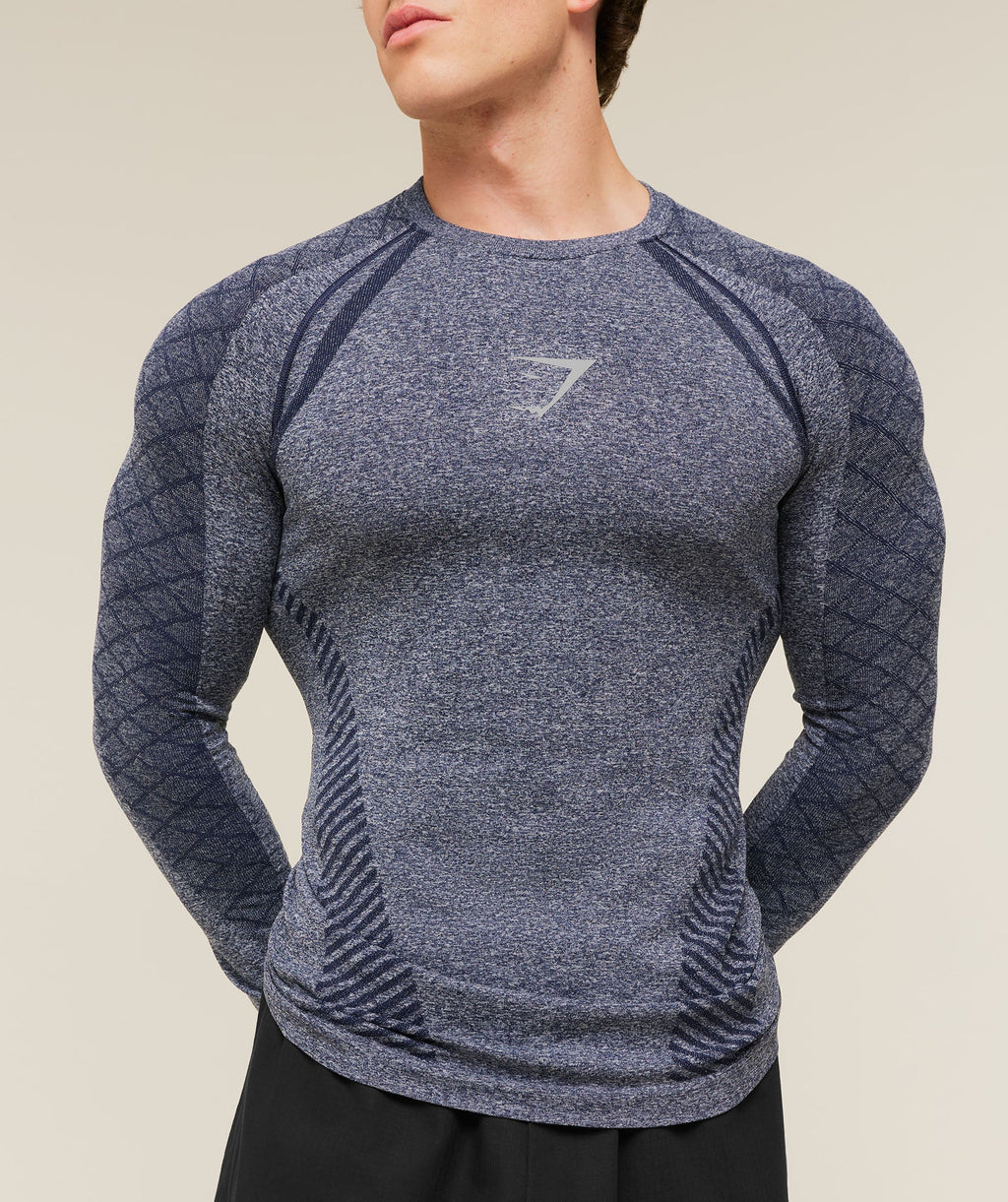 Devant Seamless Long Sleeve T-Shirt - Heavy Blue — imagem 6