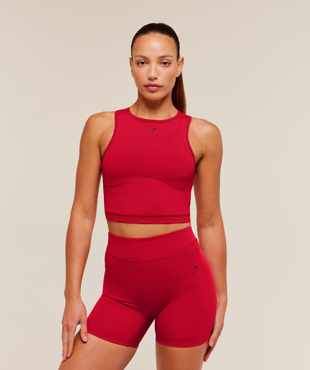 Lifting Dipped Crop Tank - Carmine Red — imagem 1