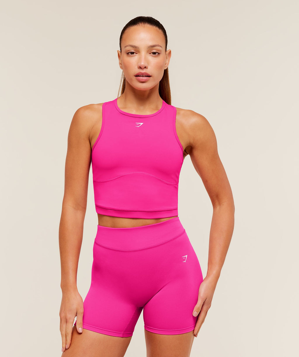 Lifting Dipped Crop Tank - Super-Set Pink — imagem 1