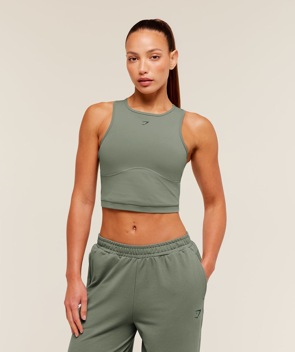 Lifting Dipped Crop Tank - Unit Green — imagem 2