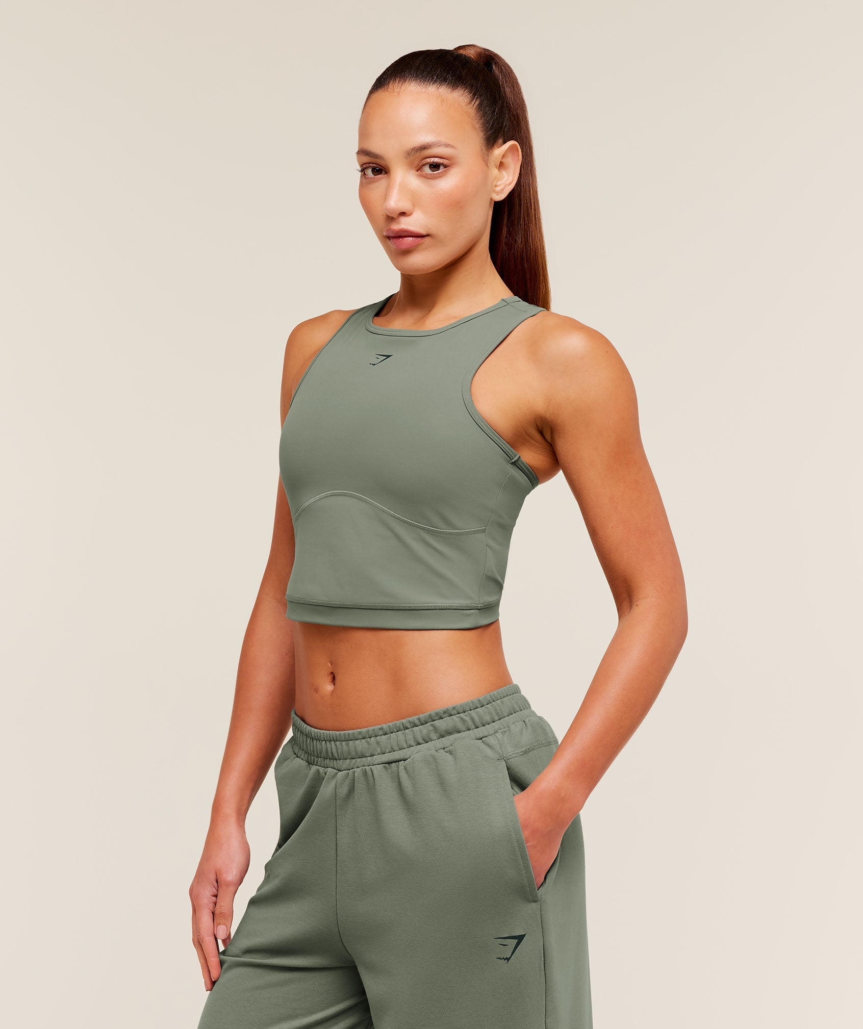 Lifting Dipped Crop Tank - Unit Green — imagem 3
