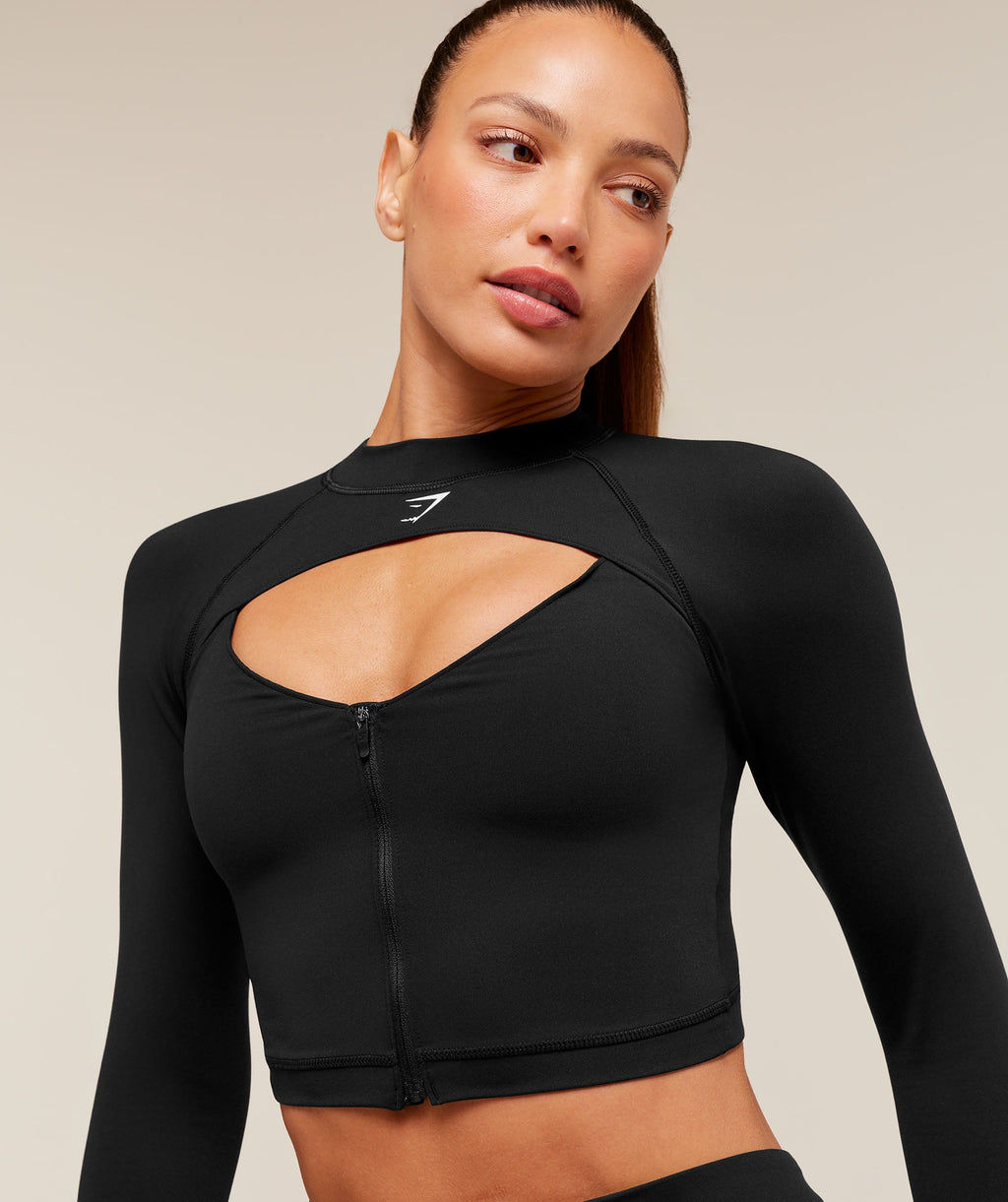 Dipped Long Sleeve 1/4 Zip Jacket - Black — imagem 5