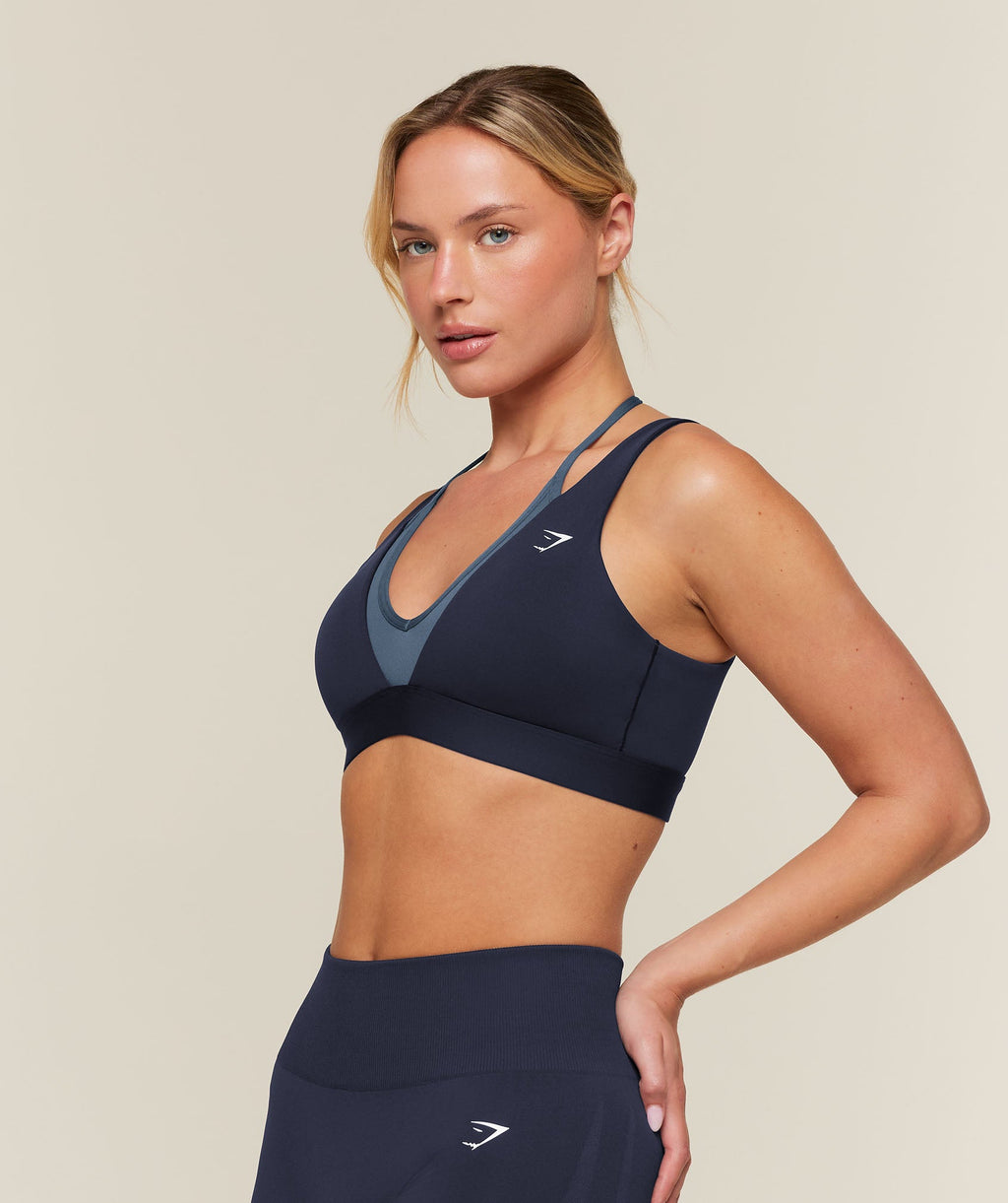 Double Layer Medium Support Sports Bra - Heavy Blue/Shadow Blue — imagem 3