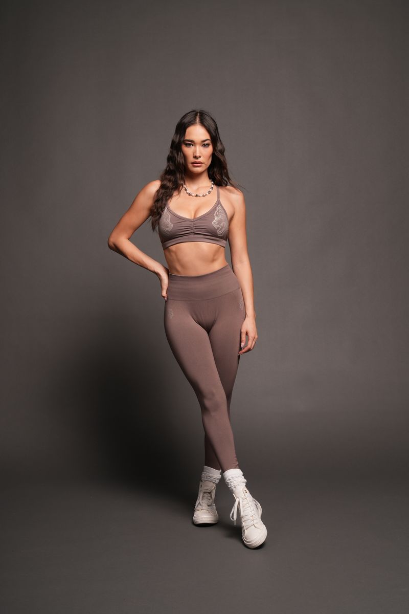 Dual Everson Alexa Seamless Bra In Mojave Brown - imagem 3