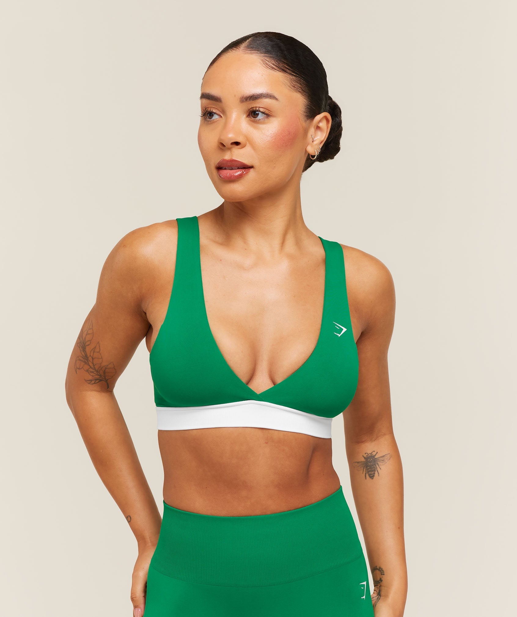 Everyday Seamless Contrast Bra - Track Green — imagem 1