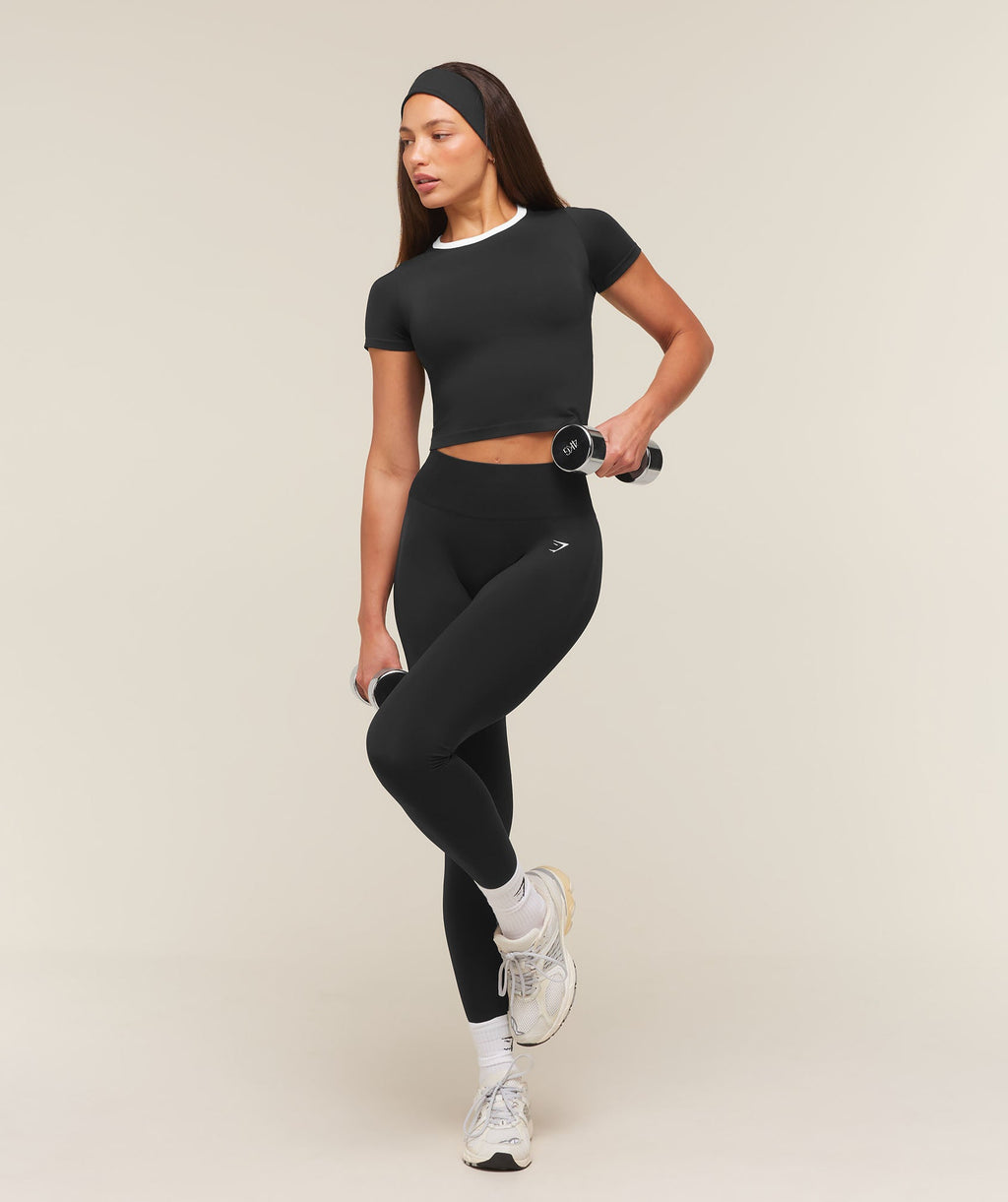 Everyday Seamless Contrast T-Shirt - Black — imagem 4