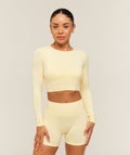 Everyday Seamless Long Sleeve Crop Top - Butter Yellow — imagem 1