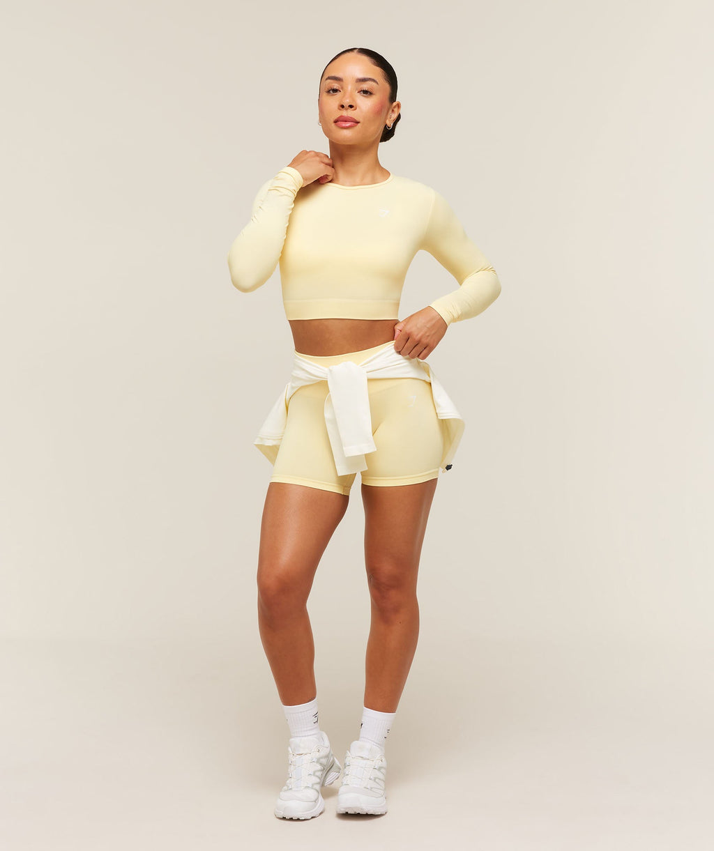 Everyday Seamless Long Sleeve Crop Top - Butter Yellow — imagem 3