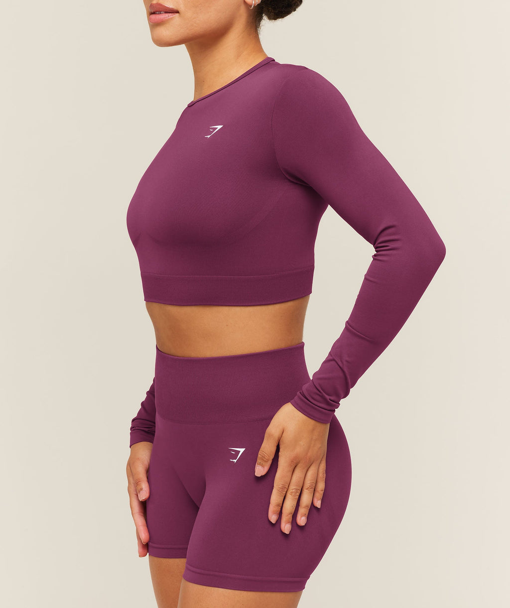 Everyday Seamless Long Sleeve Crop Top - Strength Pink — imagem 4