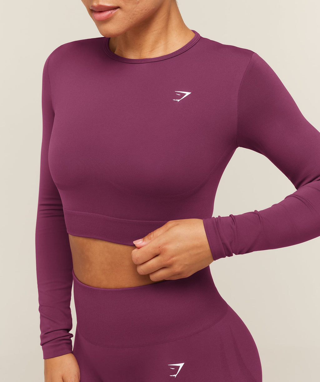 Everyday Seamless Long Sleeve Crop Top - Strength Pink — imagem 5