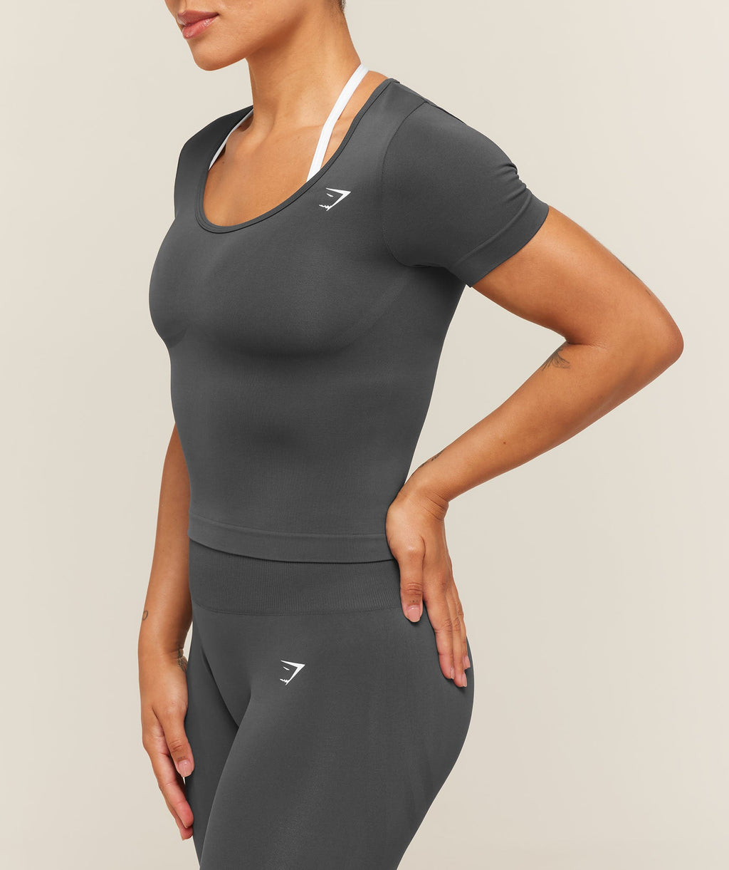 Everyday Seamless Tight Fit Crew Neck Tee - Grey — imagem 4