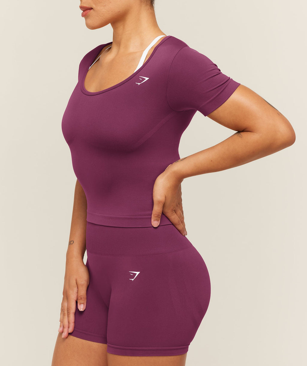 Everyday Seamless Tight Fit Crew Neck Tee - Strength Pink — imagem 3