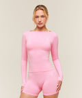 Everyday Seamless Wide Neck Long Sleeve Top - Poise Pink — imagem 1