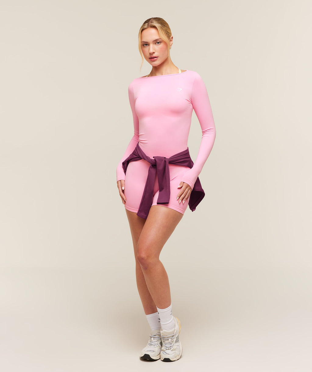 Everyday Seamless Wide Neck Long Sleeve Top - Poise Pink — imagem 3
