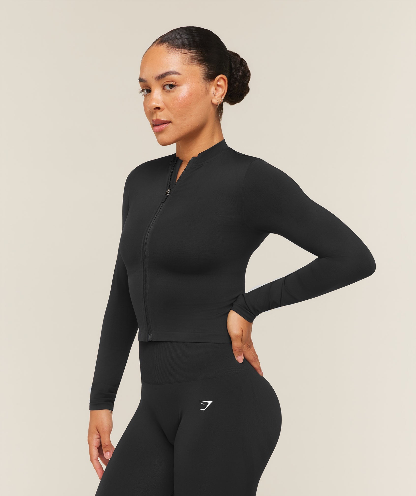 Everyday Seamless Zip Tracktop - Black — imagem 3