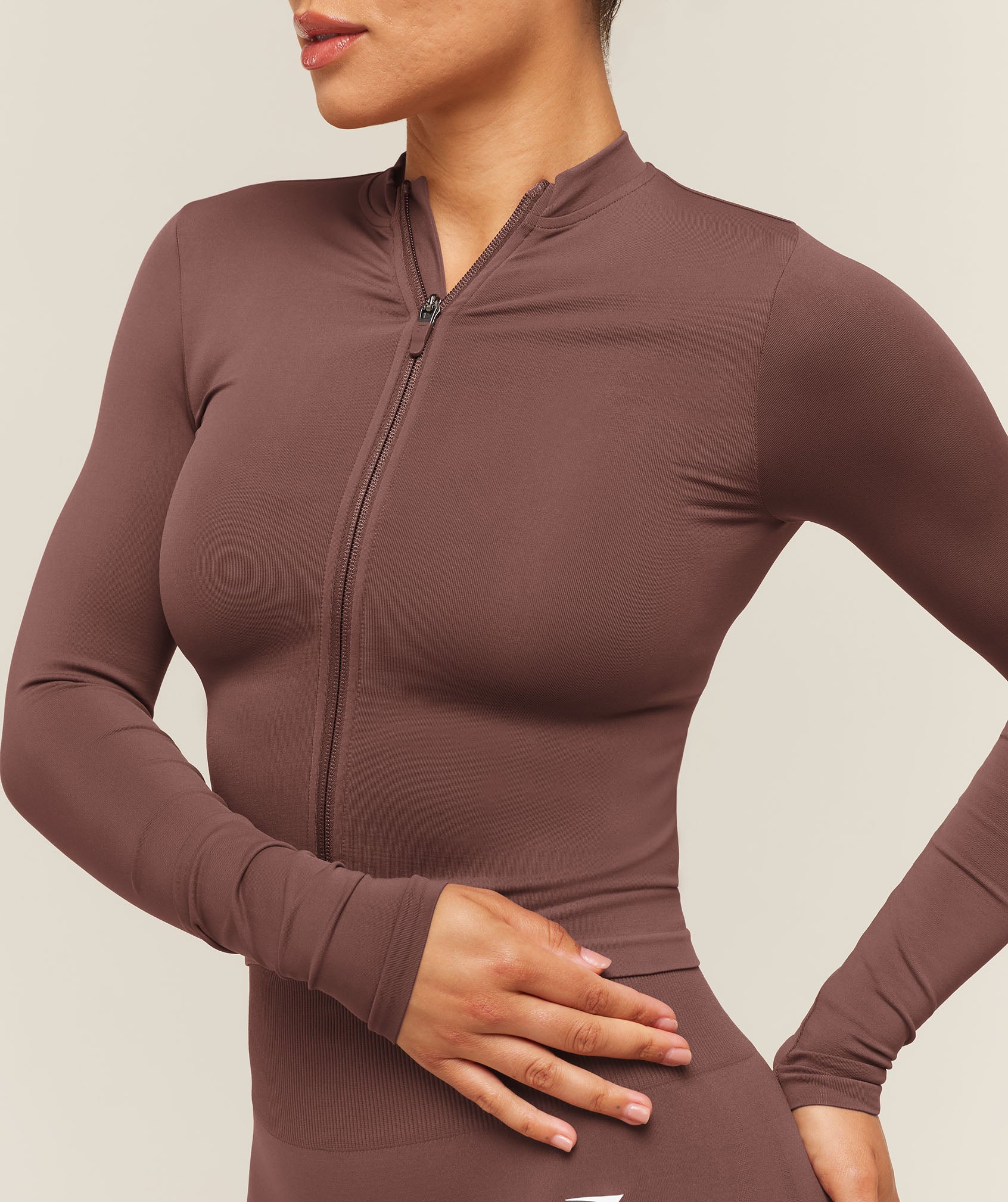 Everyday Seamless Zip Tracktop - Espresso Brown — imagem 6
